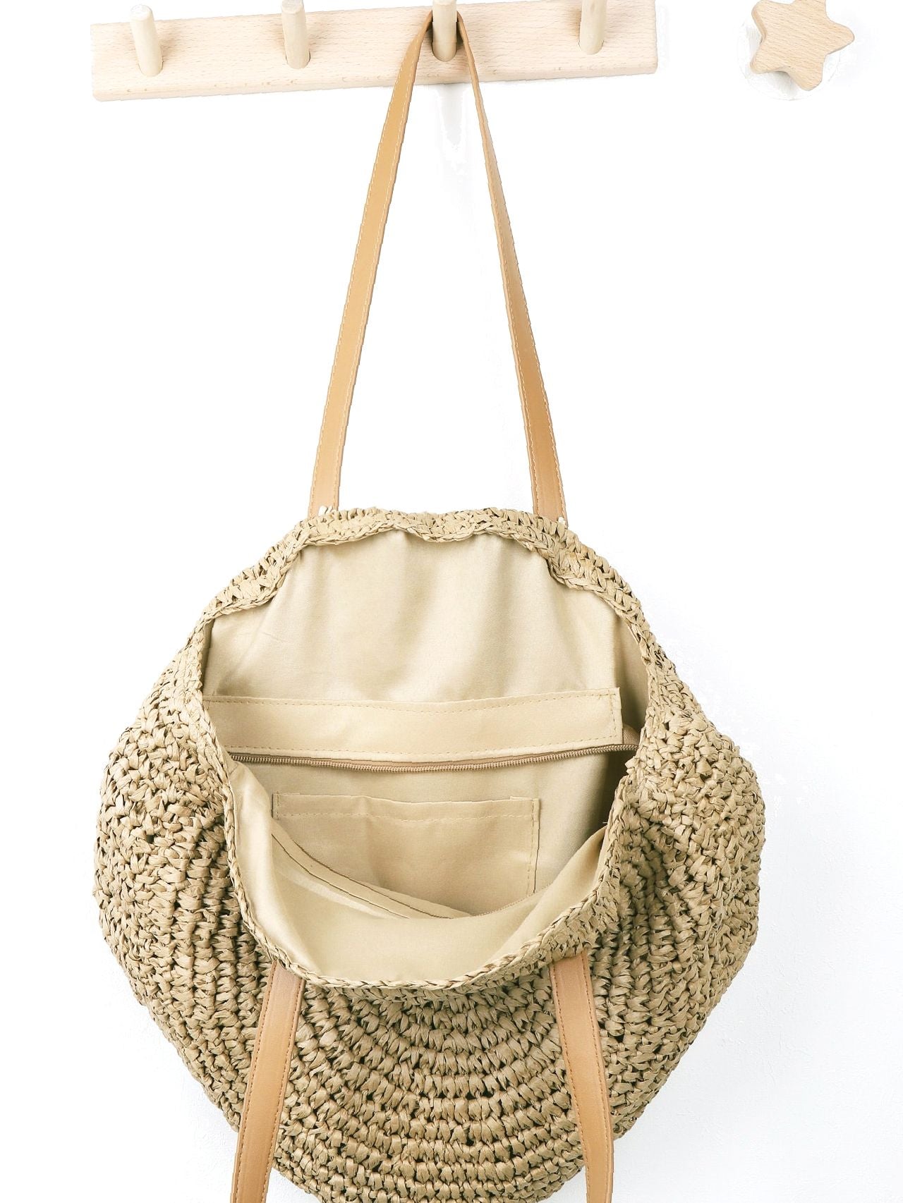 Futurecen - Minimalist Round Straw Bag  - Women Tote Bags