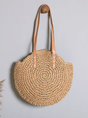 Futurecen - Circle Straw Shoulder Tote Bag  - Women Tote Bags