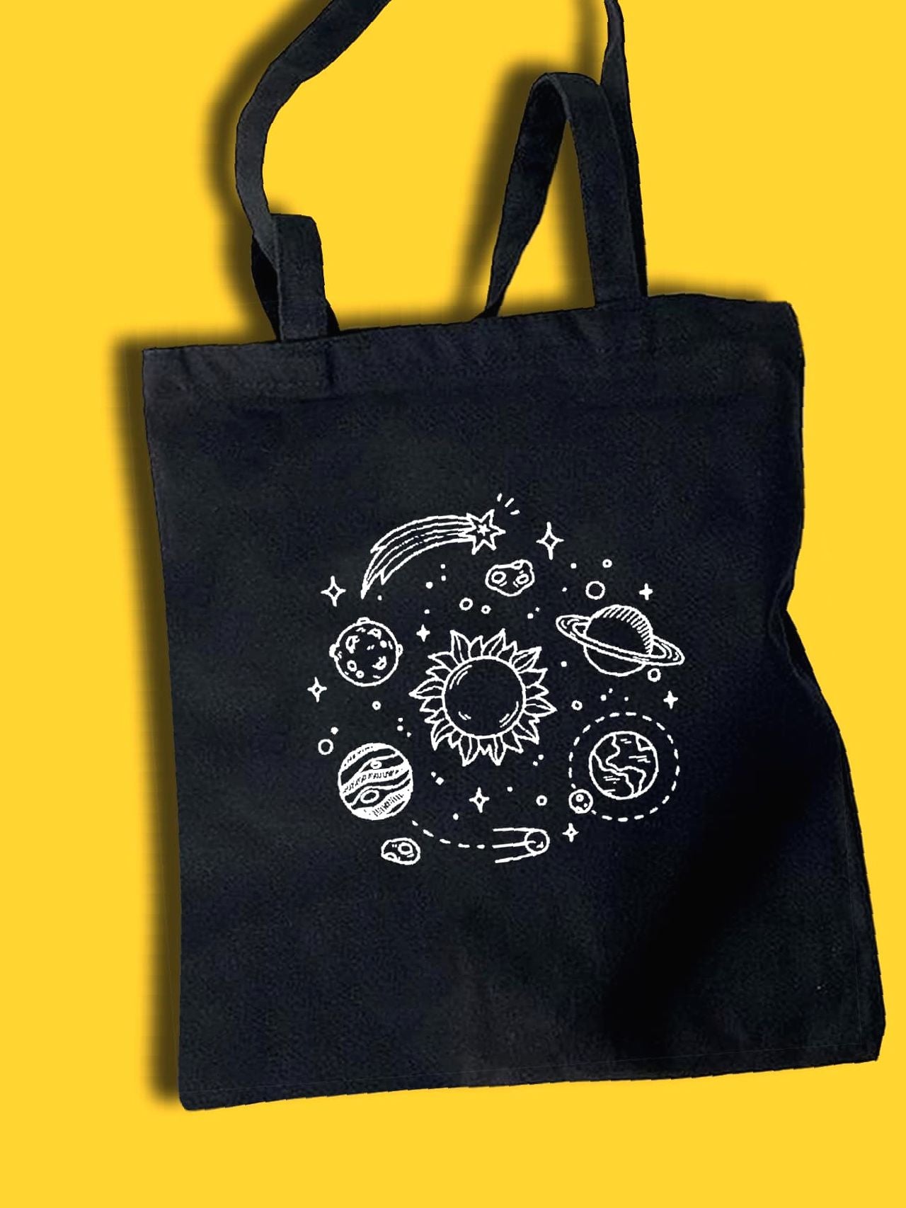 Futurecen - Planet Graphic Shopper Bag  - Women Tote Bags