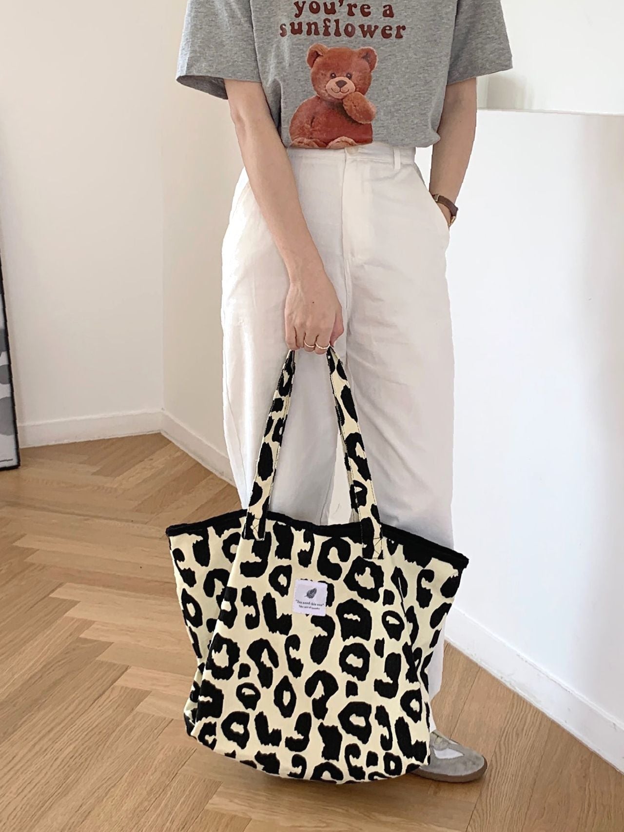 Futurecen - Leopard Tote Bag with Inner Pouch  - Women Tote Bags