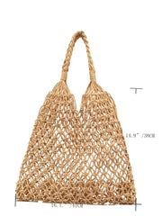 Futurecen - Minimalist Hollow Out Straw Bag  - Women Tote Bags