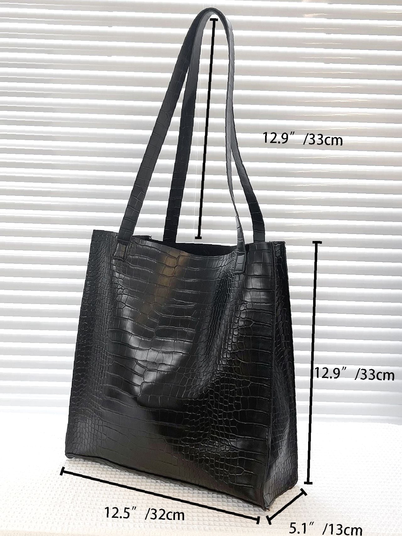 Futurecen - Crocodile Embossed Shoulder Tote Bag  - Women Tote Bags