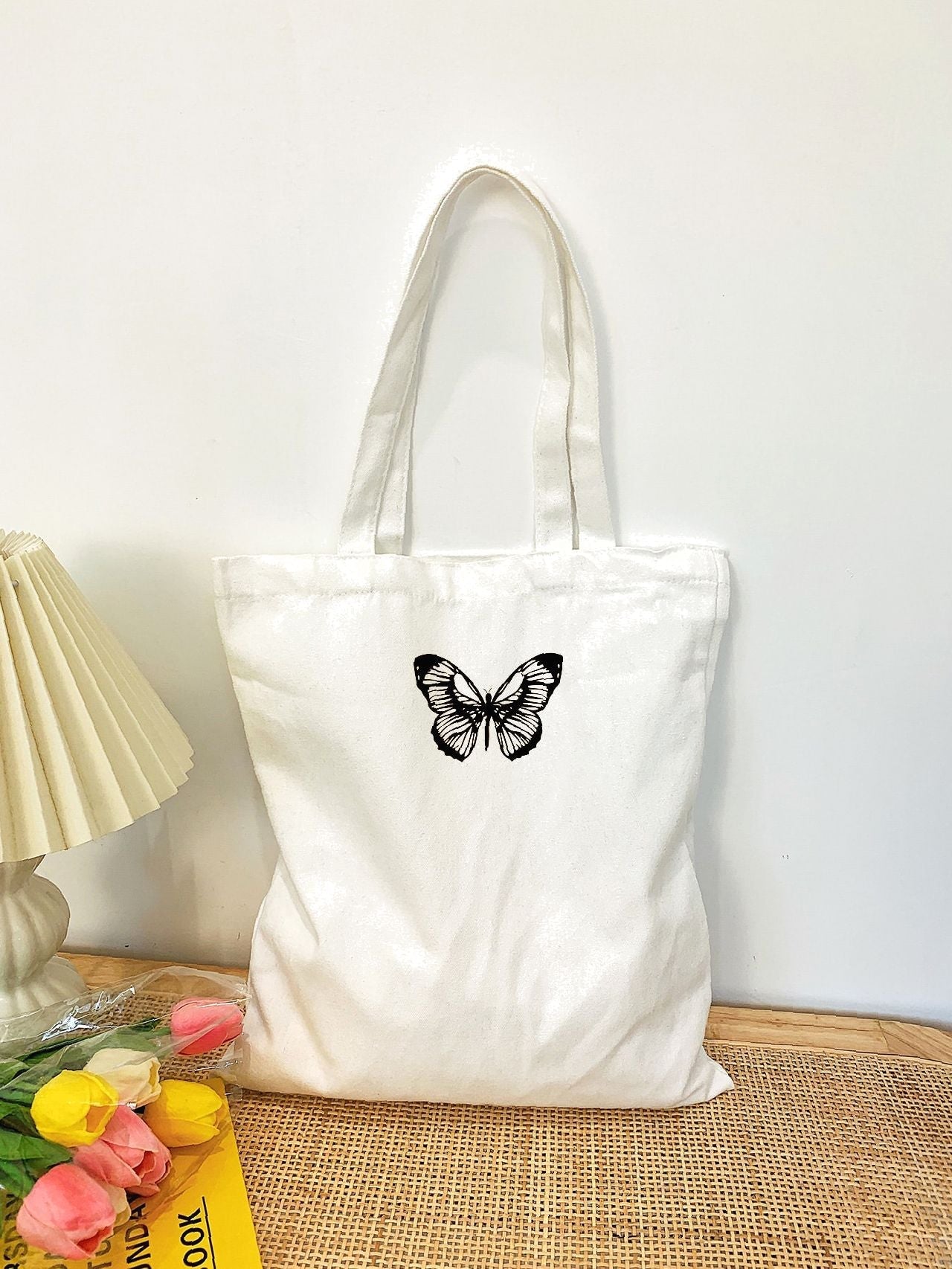 Futurecen - Butterfly Graphic Shopper Bag  - Women Tote Bags