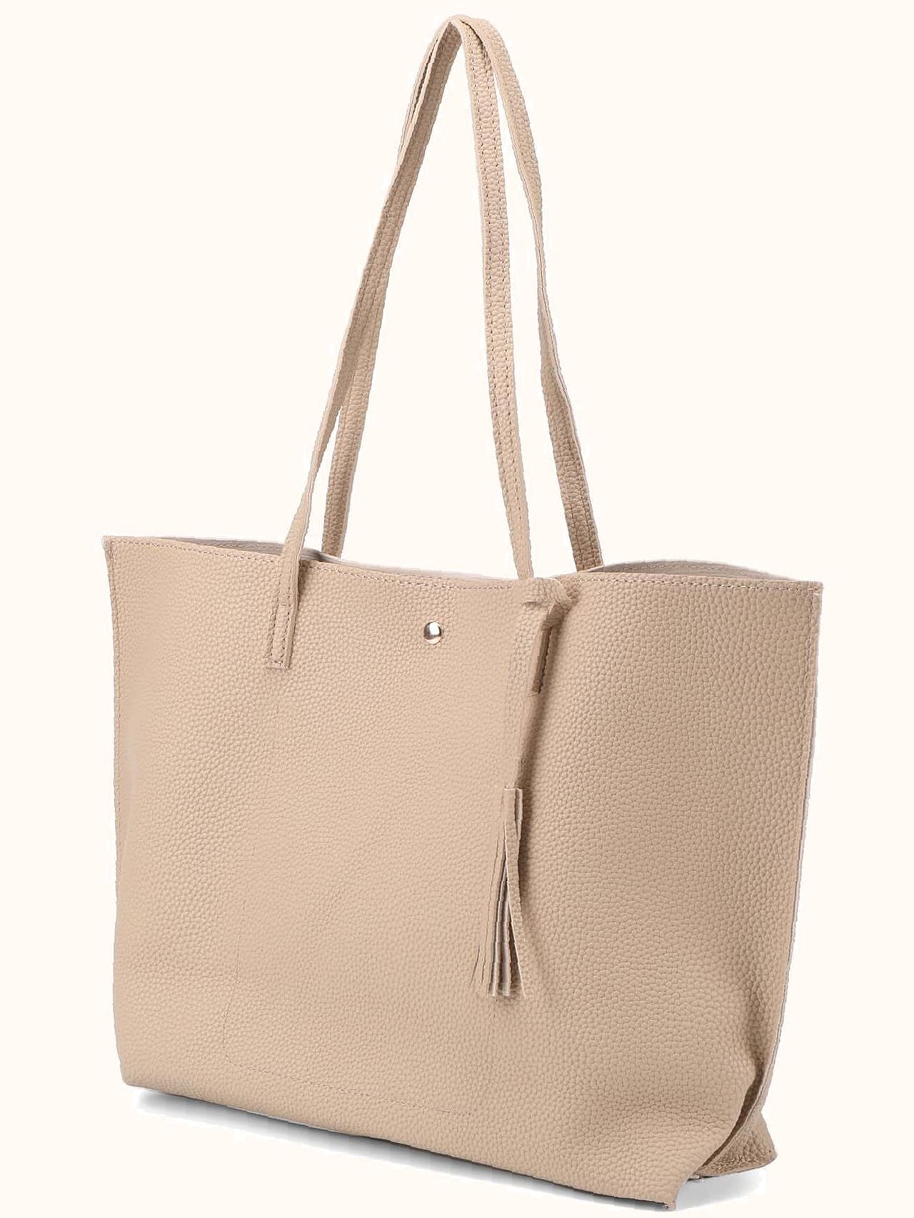 Futurecen - Pebble Embossed Tassel Decor Tote Bag  - Women Tote Bags