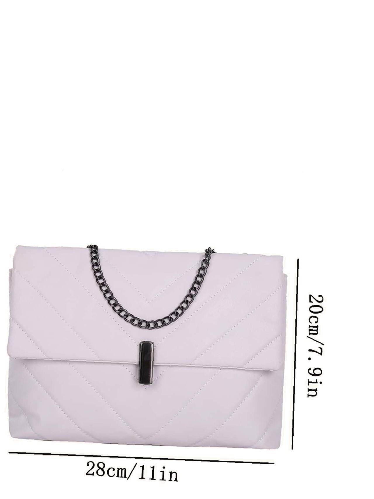 Futurecen - Minimalist Chevron Chain Flap Tote Bag  - Women Tote Bags