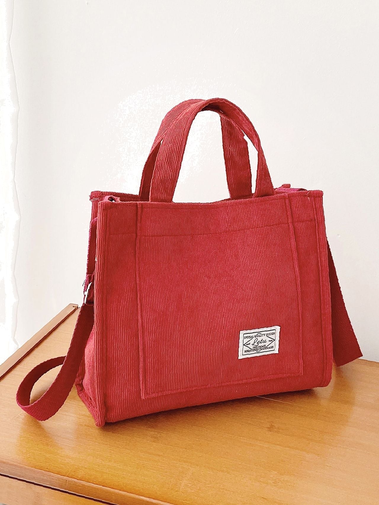 Futurecen - Letter Patch Top Handle Shopper Bag  - Women Tote Bags