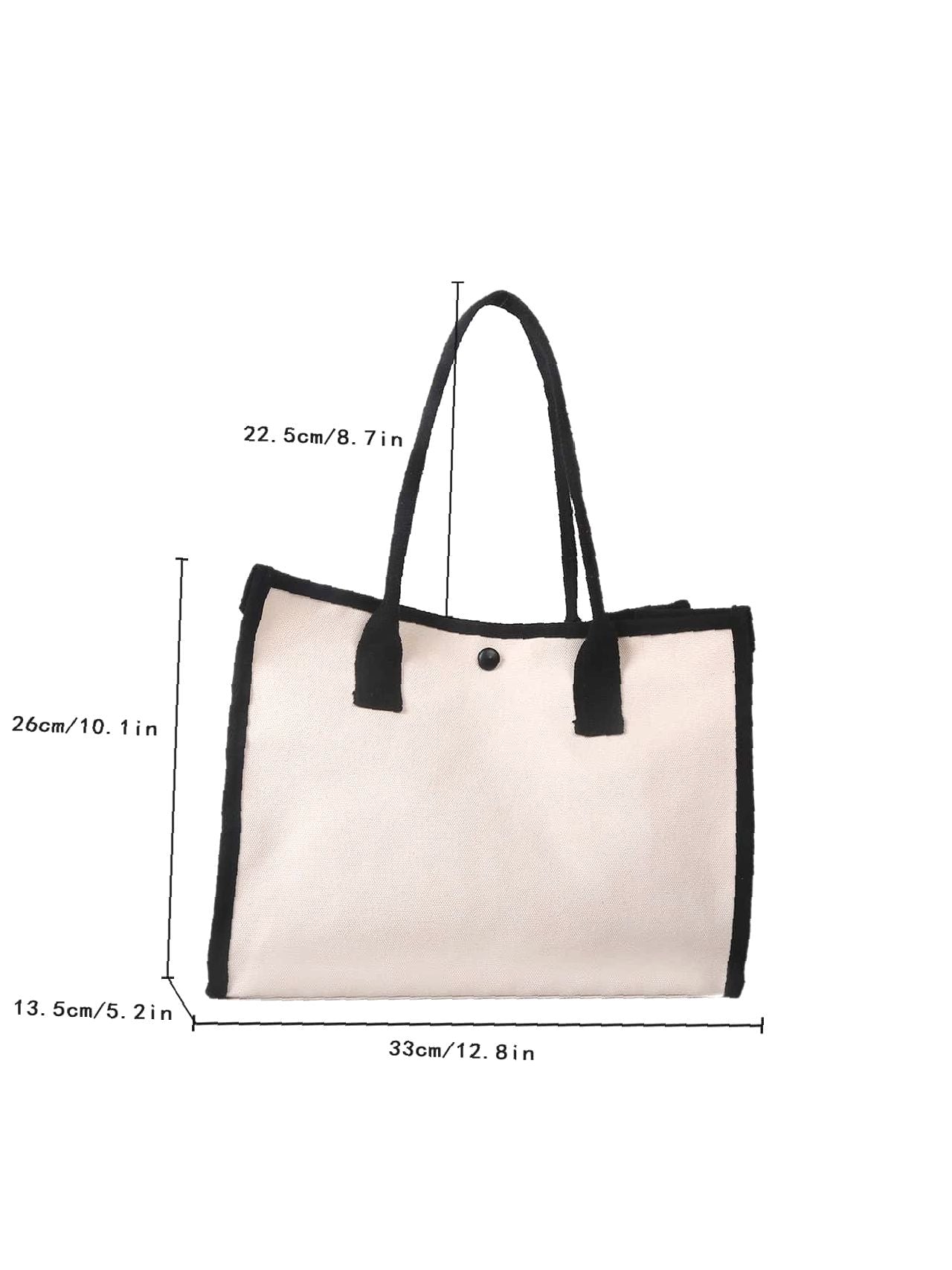 Futurecen - Contrast Binding Shoulder Tote Bag  - Women Tote Bags