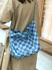 Futurecen - Checkered Graphic Shopper Bag  - Women Tote Bags