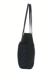 Futurecen - Argyle Quilted Large Capacity Shoulder Tote Bag  - Women Tote Bags