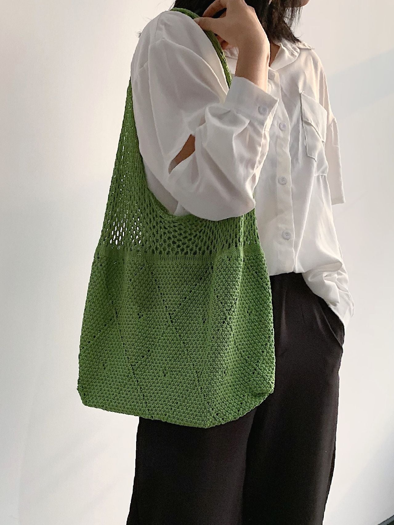 Futurecen - Minimalist Large Capacity Crochet Bag  - Women Tote Bags