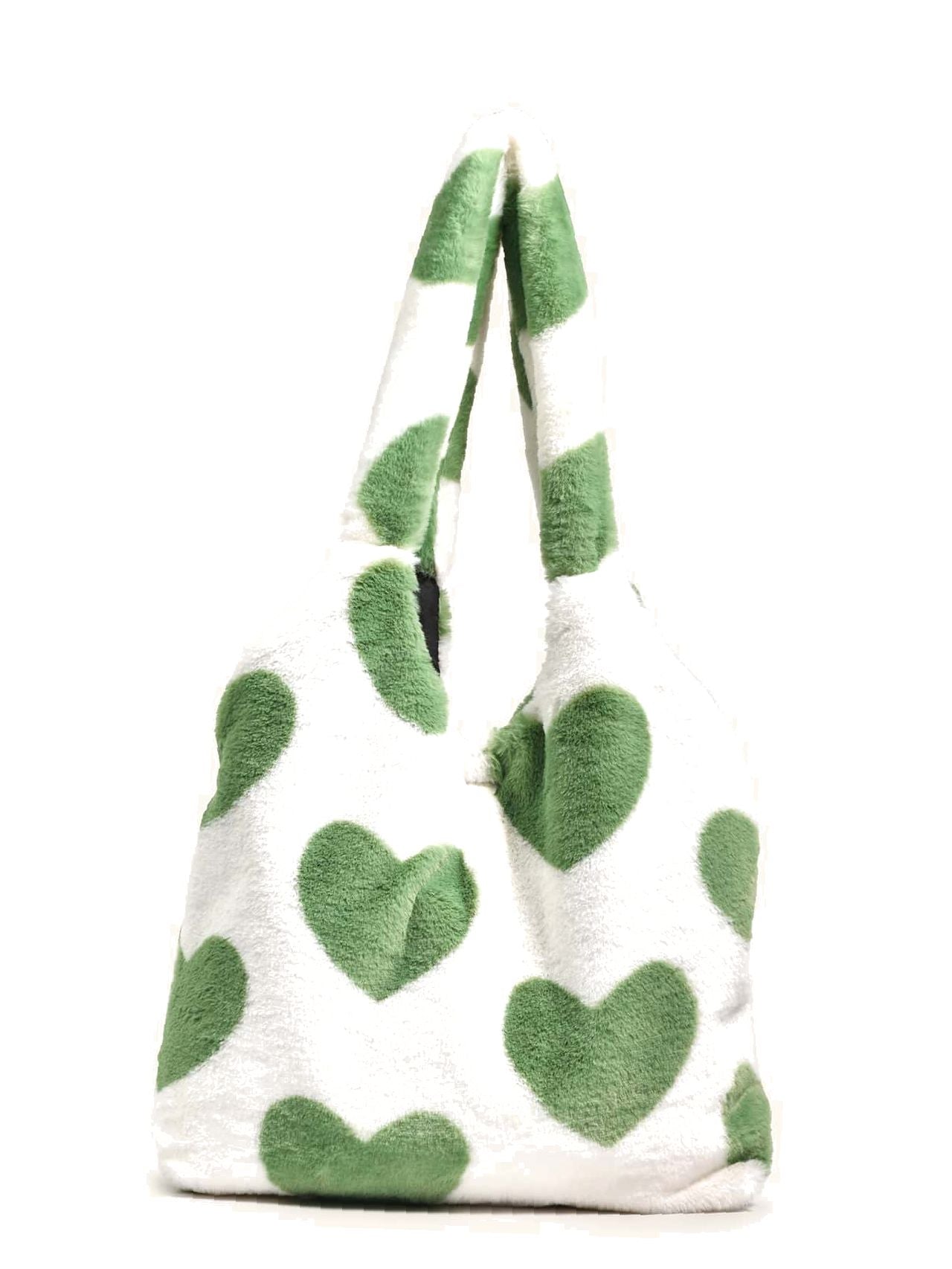 Futurecen - Heart Graphic Fluffy Tote Bag  - Women Tote Bags