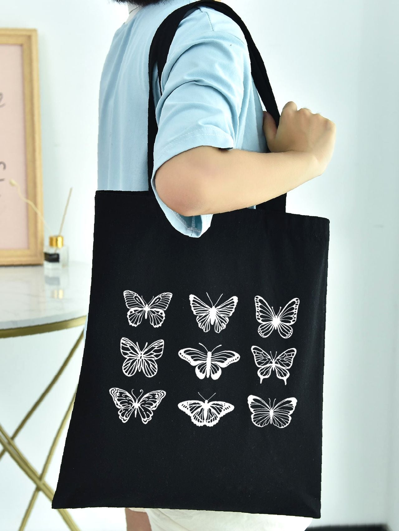 Futurecen - Butterfly Pattern Shopper Bags  - Women Tote Bags