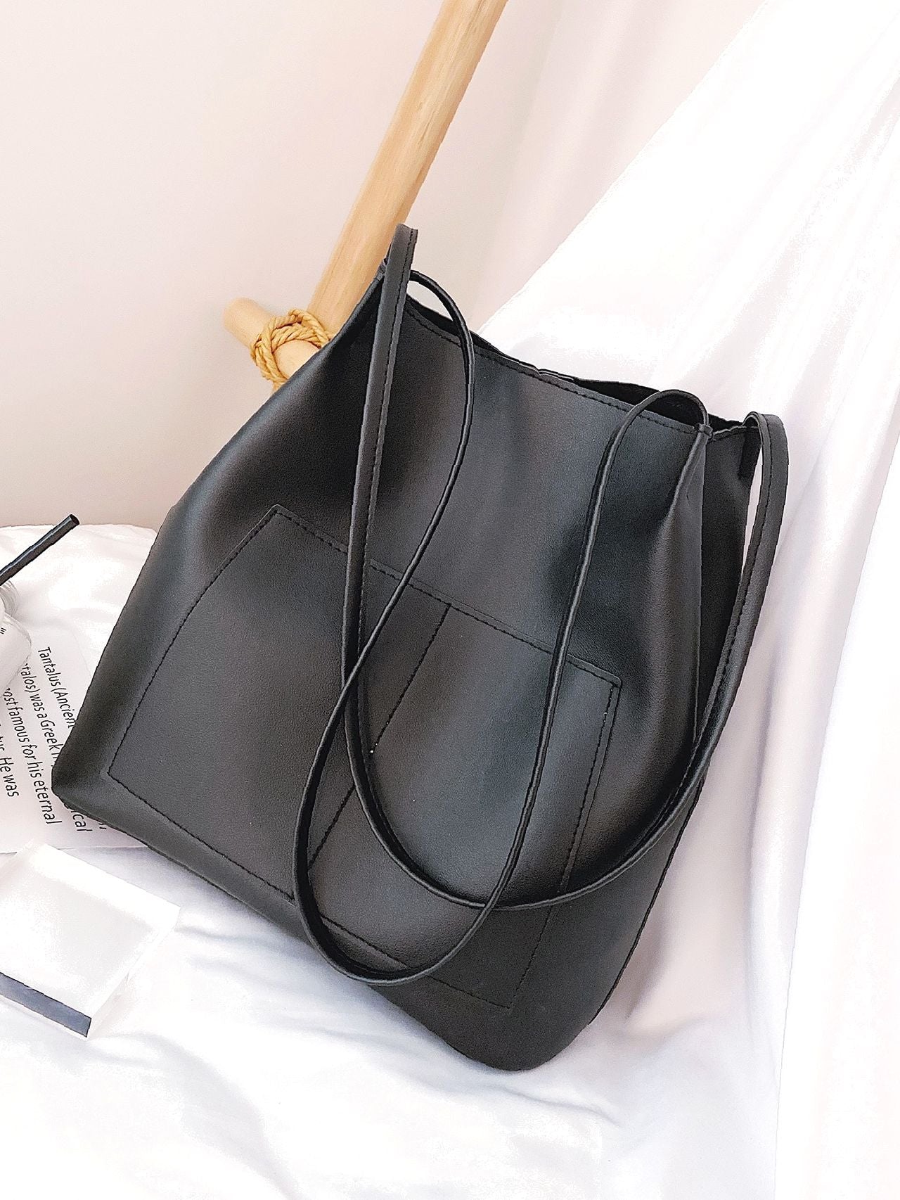 Futurecen - Minimalist Double Handle Bucket Bag  - Women Tote Bags