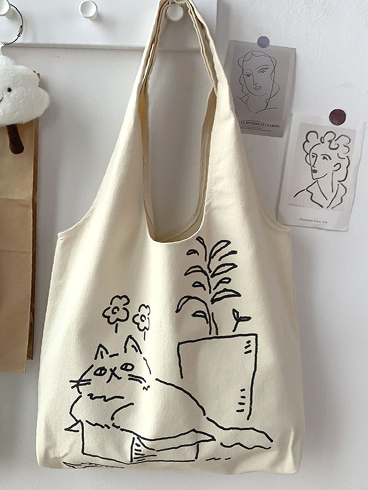 Futurecen - Cartoon Graphic Shopper Bag  - Women Tote Bags