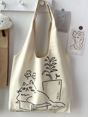 Futurecen - Cartoon Graphic Shopper Bag  - Women Tote Bags