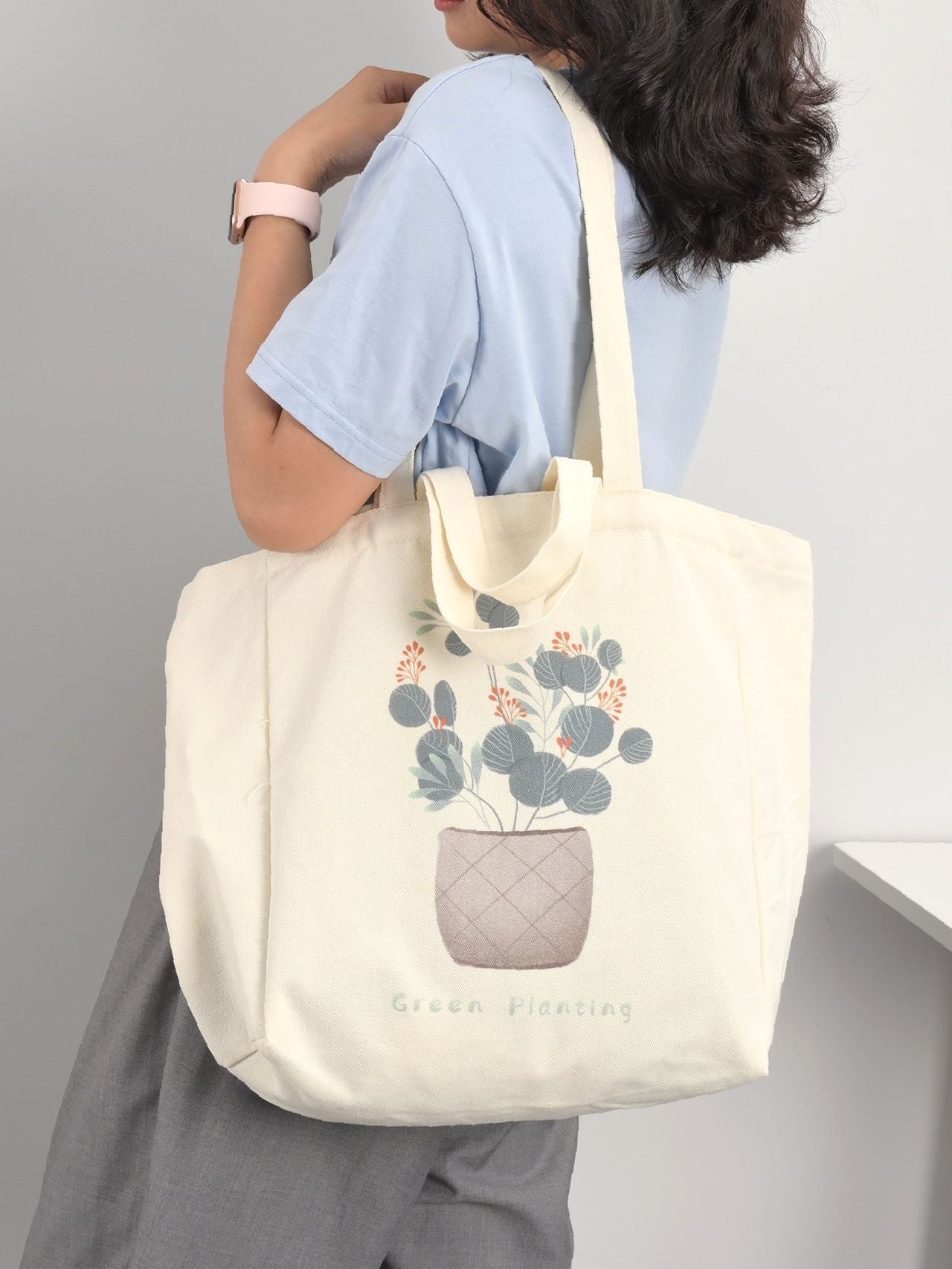 Futurecen - Floral Graphic Shopper Bag  - Women Tote Bags