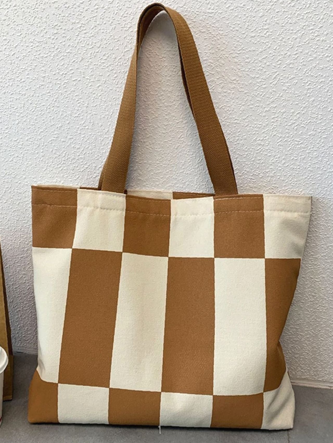 Futurecen - Two Tone Geometric Graphic Shopper Bag  - Women Tote Bags