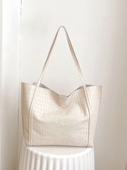 Futurecen - Crocodile Embossed Tote Bag with Inner Pouch  - Women Tote Bags