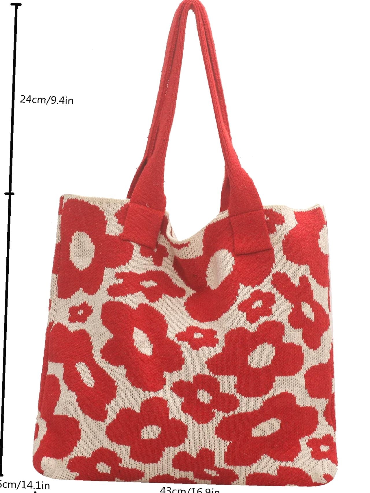 Futurecen - Floral Graphic Large Capacity Crochet Bag  - Women Tote Bags