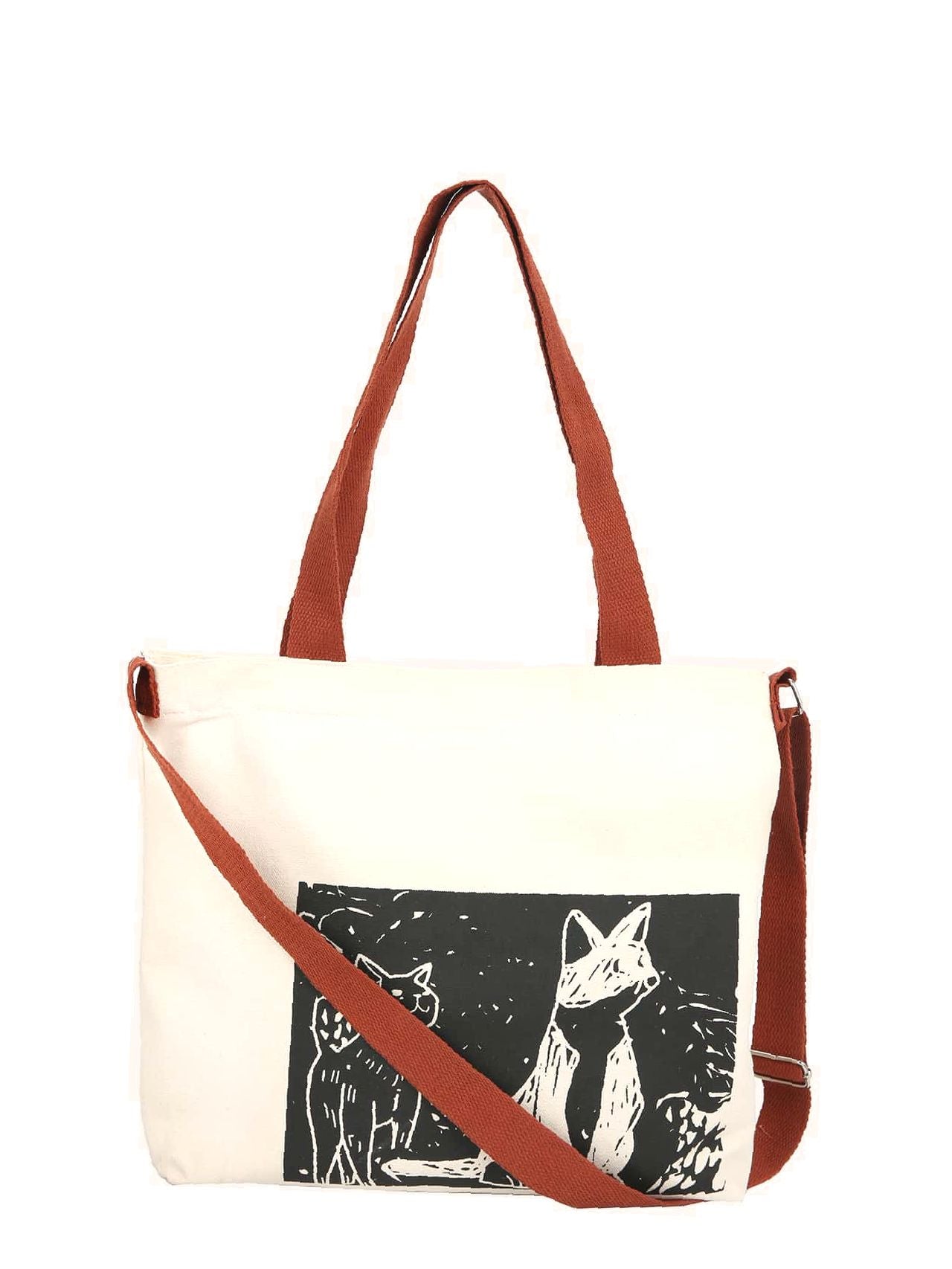 Futurecen - Cartoon Graphic Shopper Bag  - Women Tote Bags