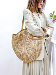 Futurecen - Circle Straw Shoulder Tote Bag  - Women Tote Bags