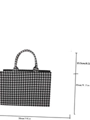 Futurecen - Allover Houndstooth Top Handle Bag  - Women Tote Bags