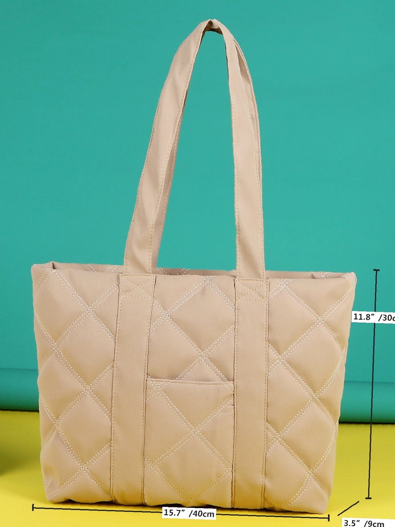 Futurecen - Minimalist Quilted Shoulder Tote Bag  - Women Tote Bags