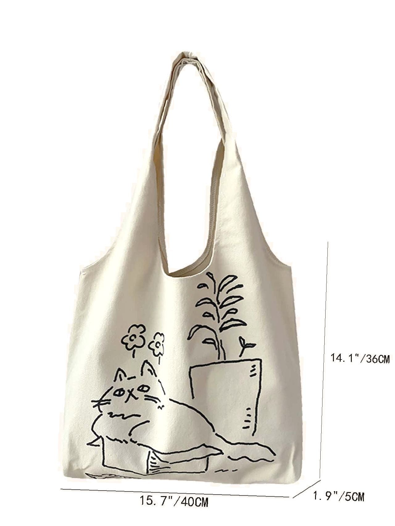 Futurecen - Cartoon Graphic Shopper Bag  - Women Tote Bags