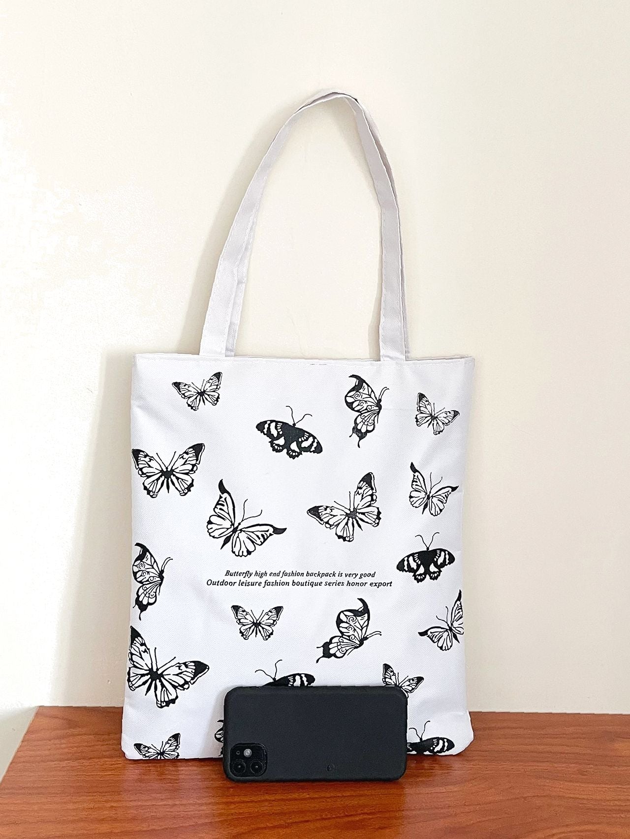 Futurecen - Butterfly Graphic Shopper Bag  - Women Tote Bags