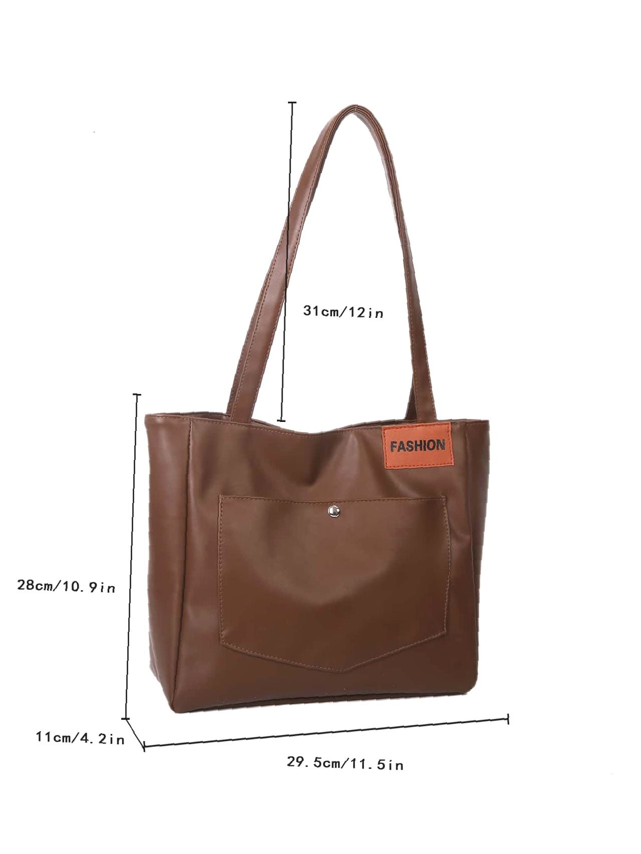 Futurecen - Letter Patch Large Capacity Tote Bag  - Women Tote Bags