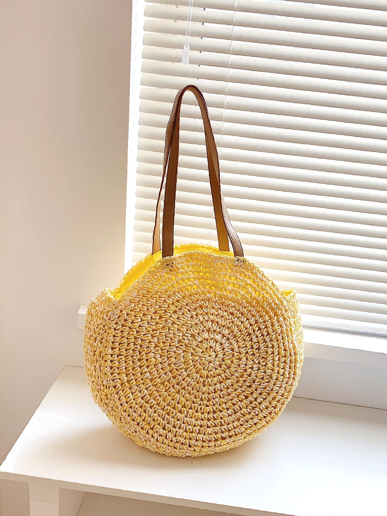 Futurecen - Minimalist Round Straw Bag  - Women Tote Bags