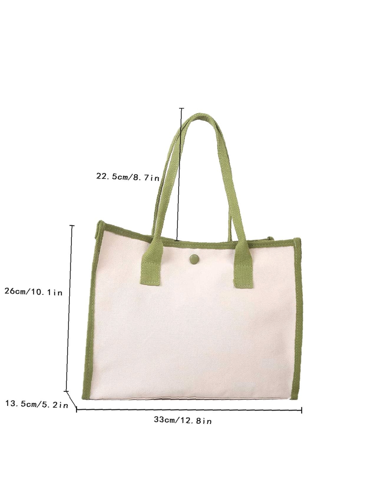 Futurecen - Contrast Binding Shoulder Tote Bag  - Women Tote Bags