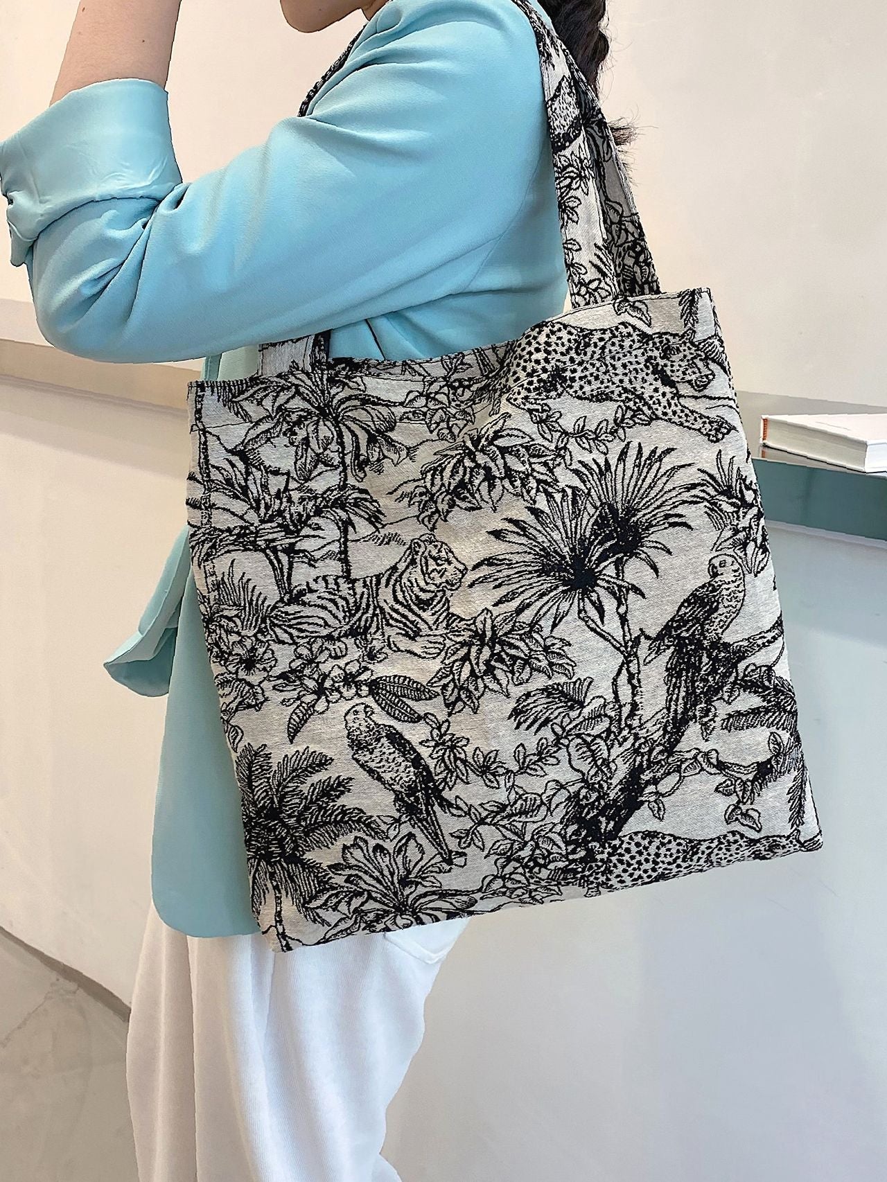 Futurecen - Tropical Graphic Shopper Bag  - Women Tote Bags