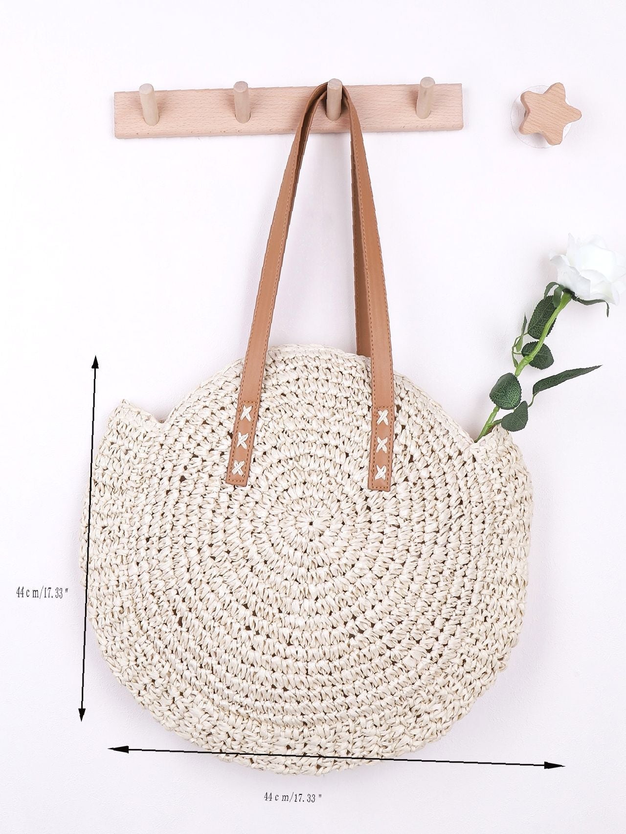 Futurecen - Minimalist Round Straw Bag  - Women Tote Bags