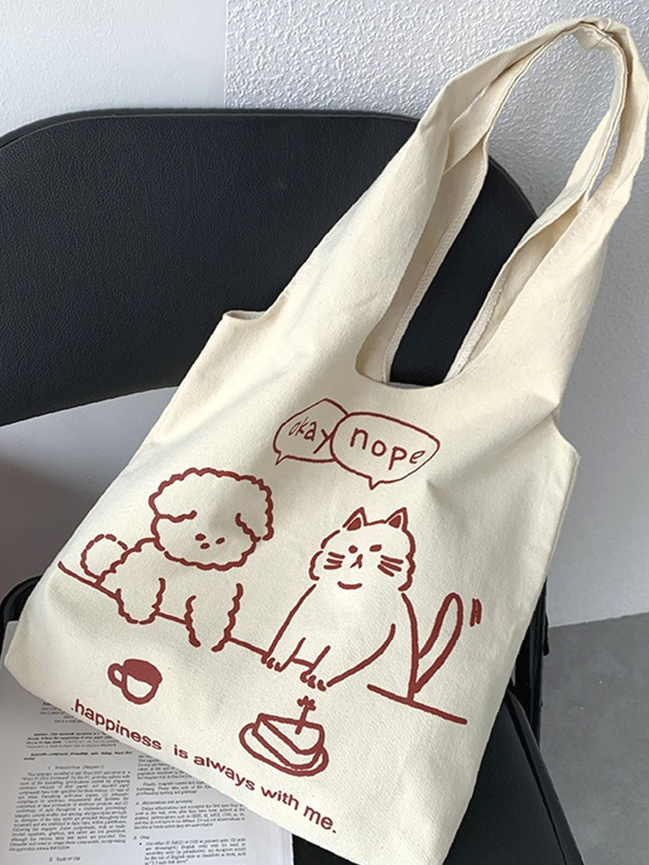 Futurecen - Cartoon Graphic Shopper Bag  - Women Tote Bags