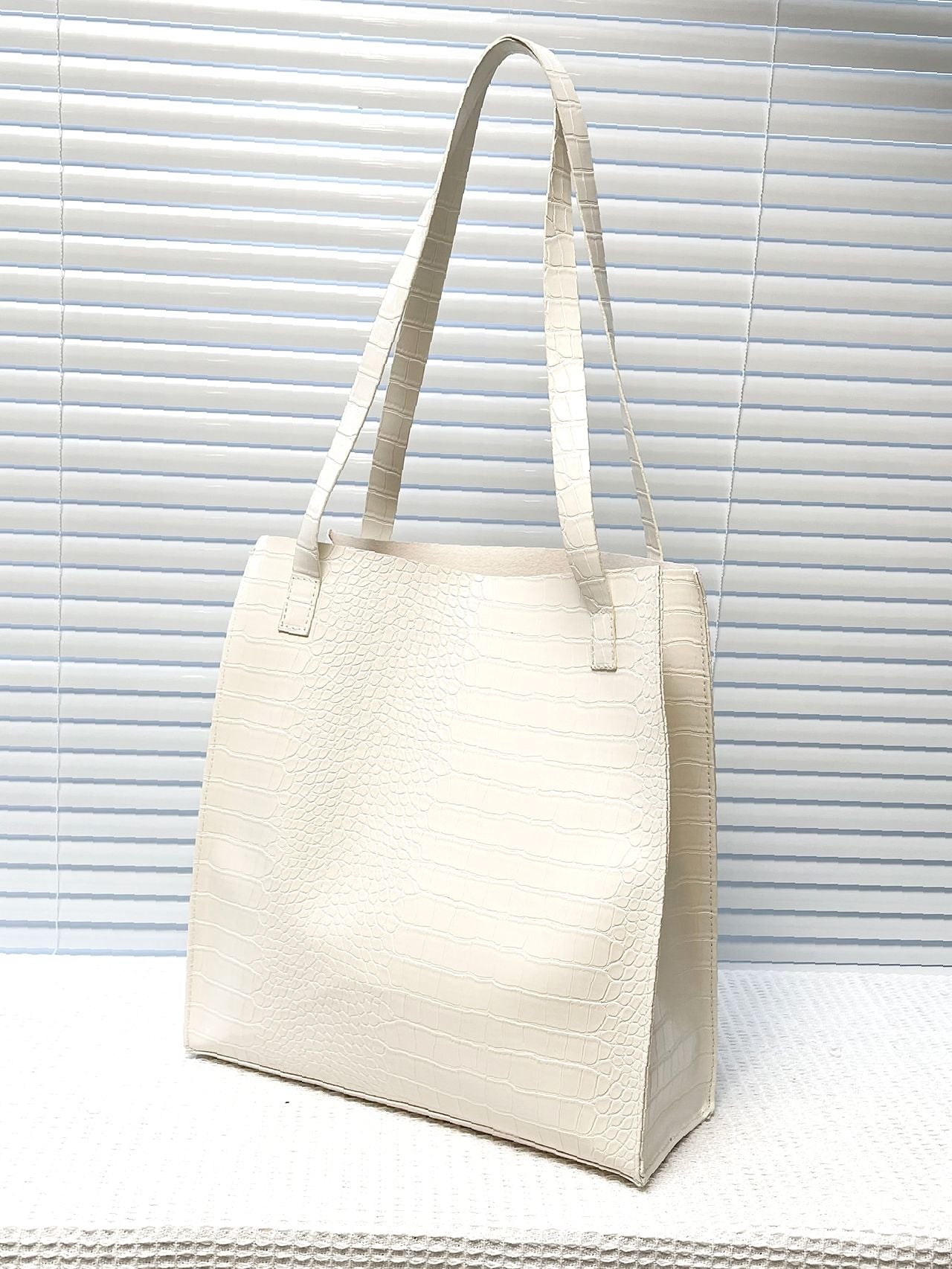 Futurecen - Crocodile Embossed Shoulder Tote Bag  - Women Tote Bags