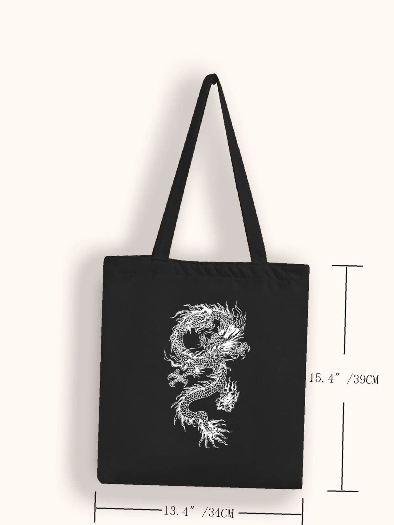 Futurecen - Dragon Graphic Shopper Bag  - Women Tote Bags