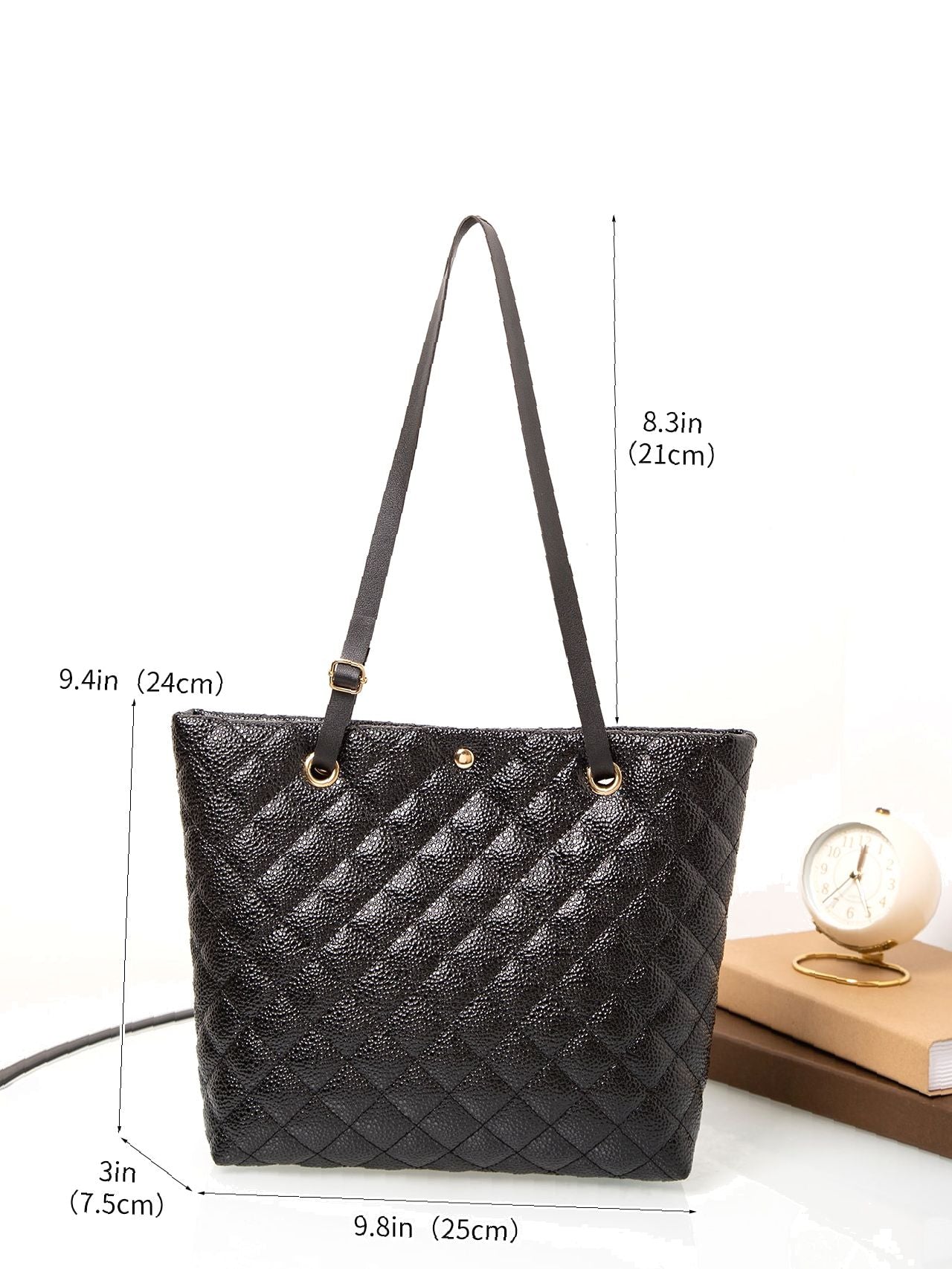 Futurecen - Quilted Pattern Shoulder Tote Bag  - Women Tote Bags