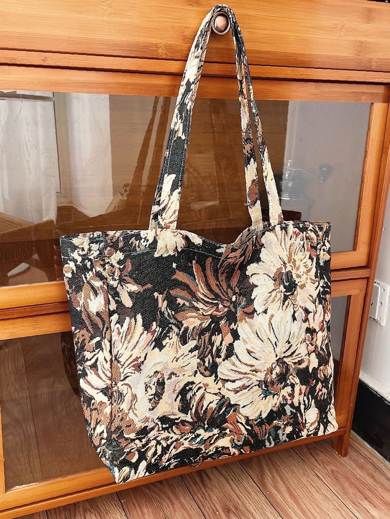 Futurecen - Floral Graphic Large Capacity Shopper Bag  - Women Tote Bags