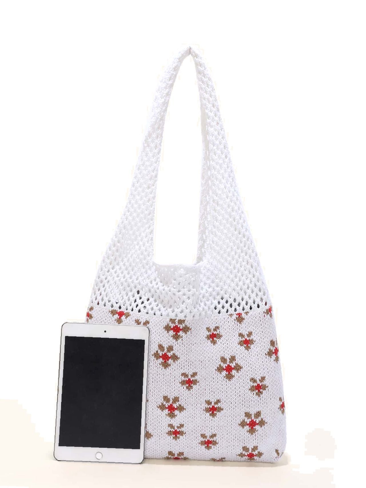 Futurecen - Floral Pattern Crochet Bag  - Women Tote Bags