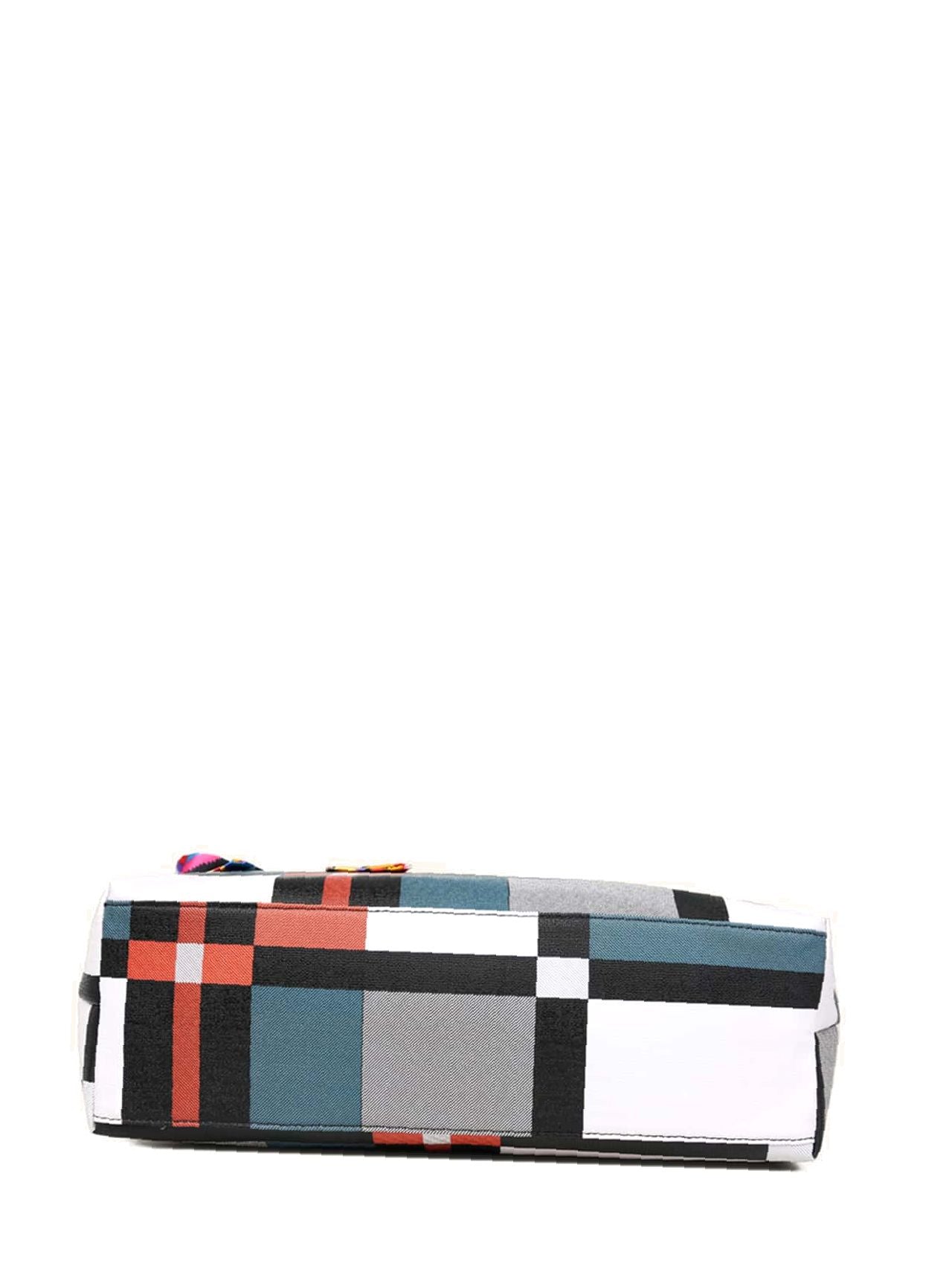 Futurecen - Twilly Scarf Decor Geometric Print Tote Bag  - Women Tote Bags