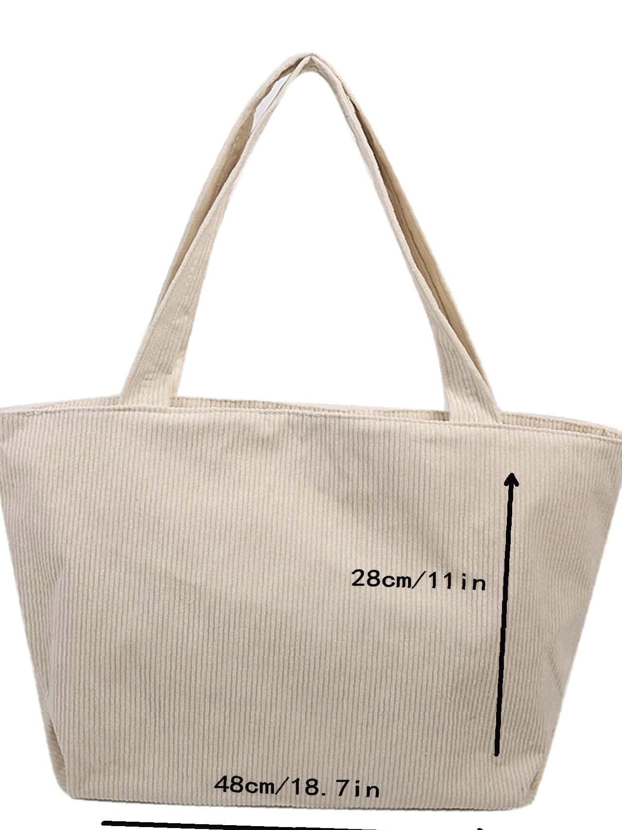 Futurecen - Minimalist Corduroy Shoulder Tote Bag  - Women Tote Bags