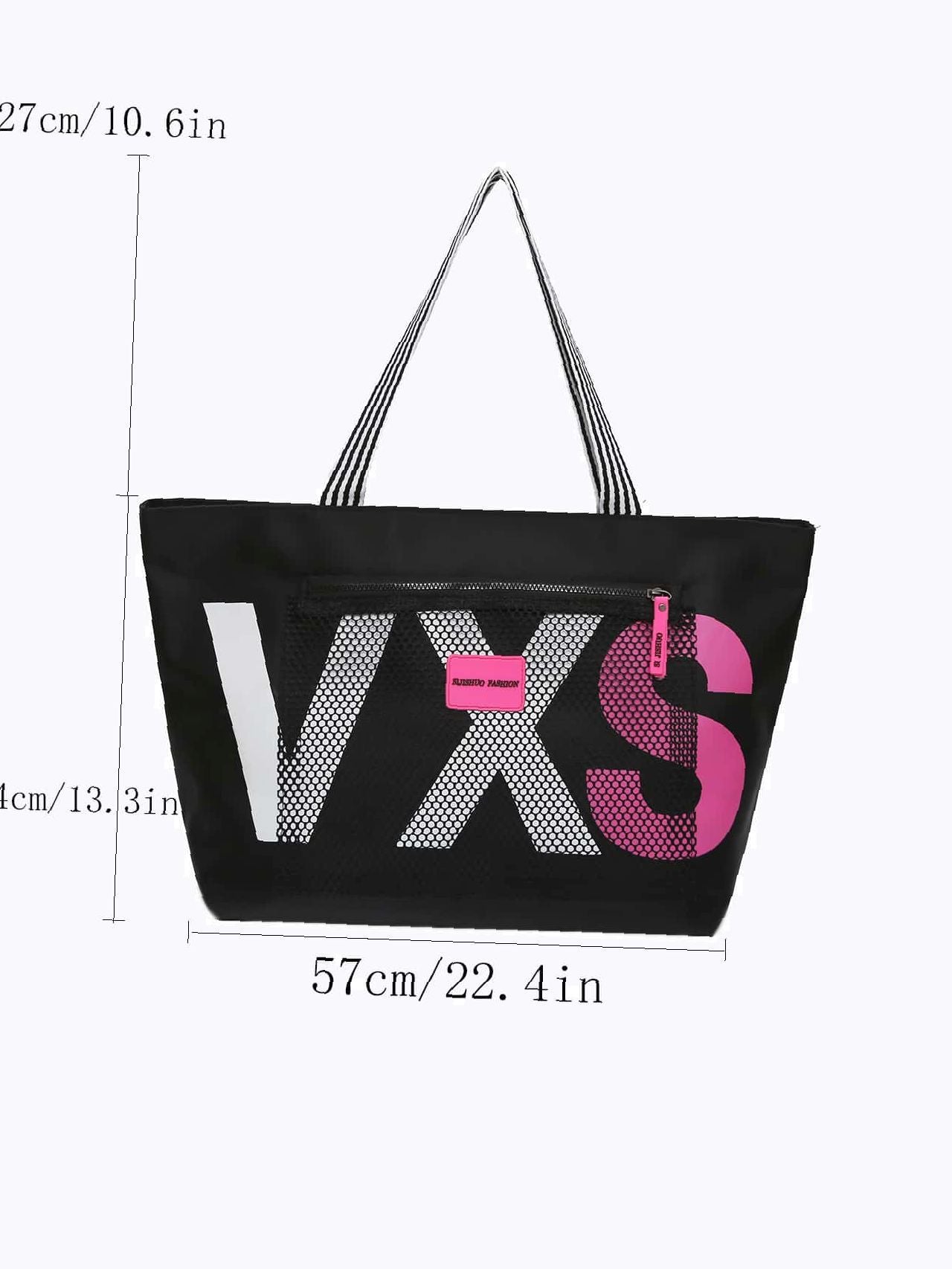 Futurecen - Letter Graphic Patch Decor Shoulder Tote Bag  - Women Tote Bags