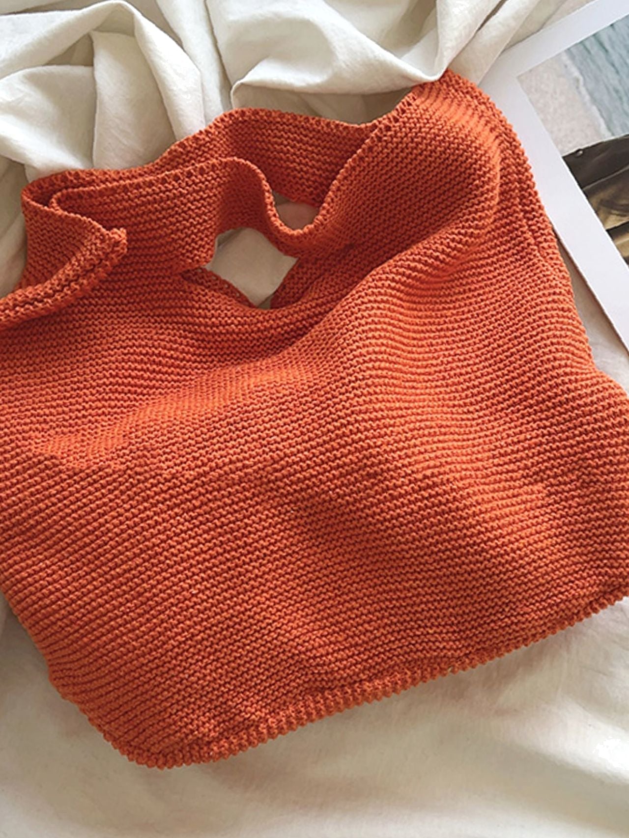 Futurecen - Minimalist Top Handle Crochet Bag  - Women Tote Bags