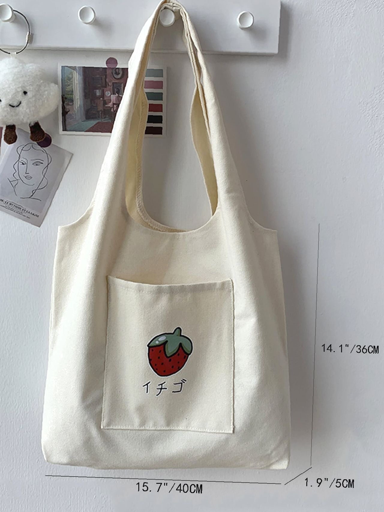 Futurecen - Strawberry Pattern Tote Bag  - Women Tote Bags