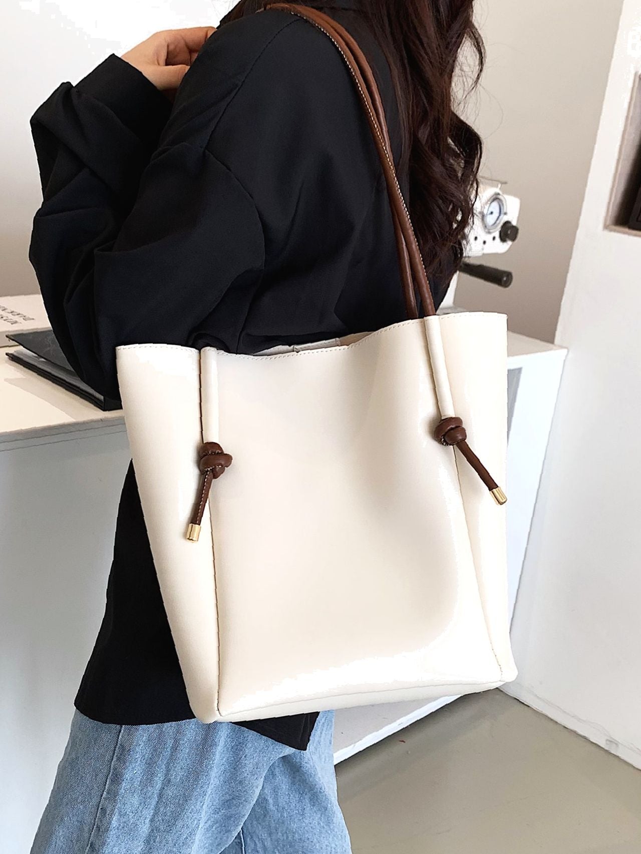 Futurecen - Minimalist Knot Decor Tote Bag  - Women Tote Bags