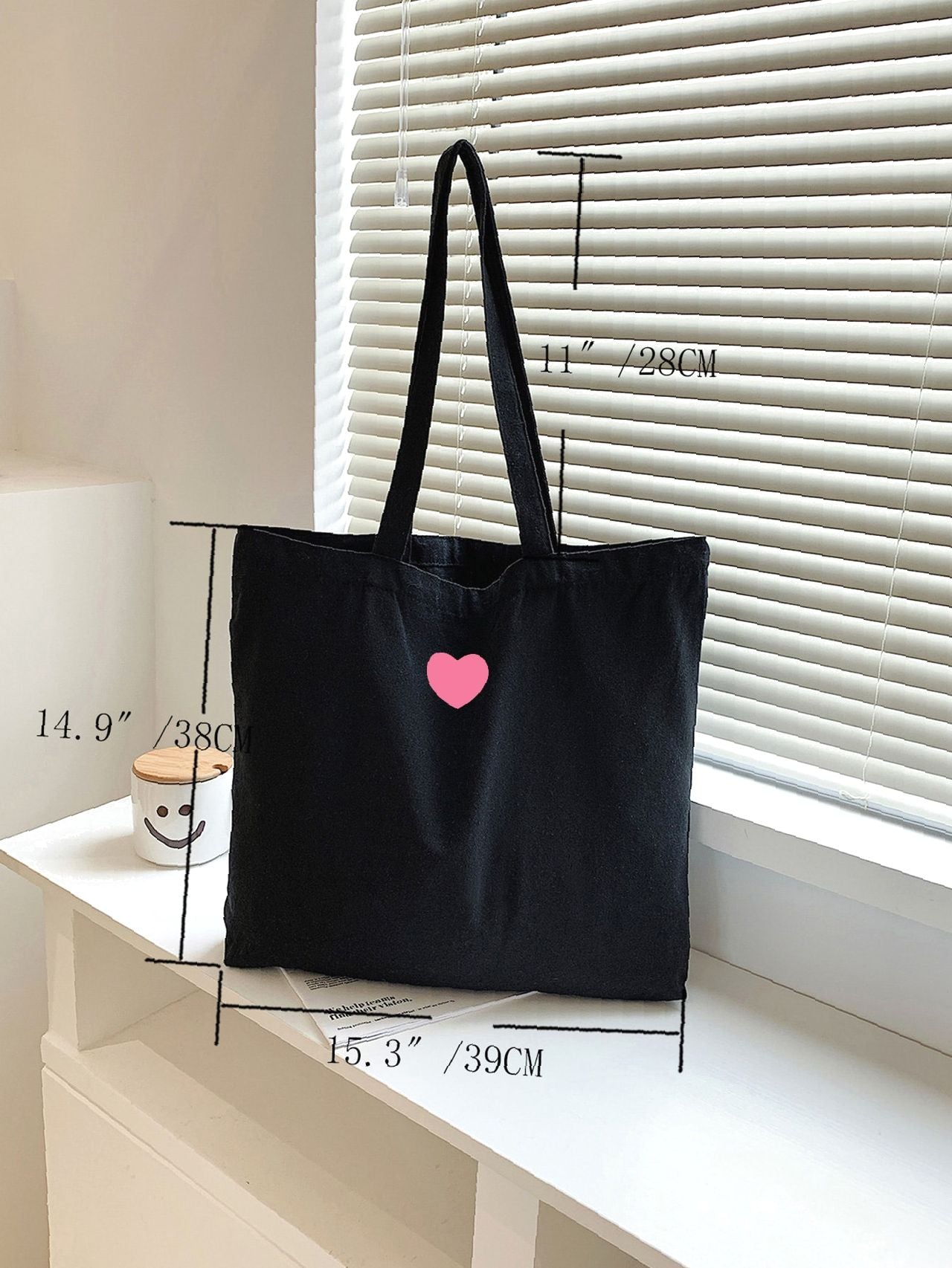 Futurecen - Heart Graphic Shopper Bag  - Women Tote Bags