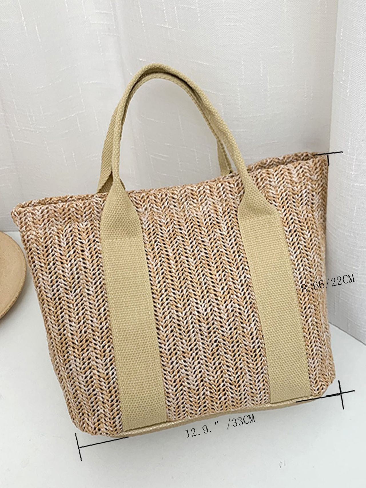 Futurecen - Minimalist Large Capacity Straw Bag  - Women Tote Bags