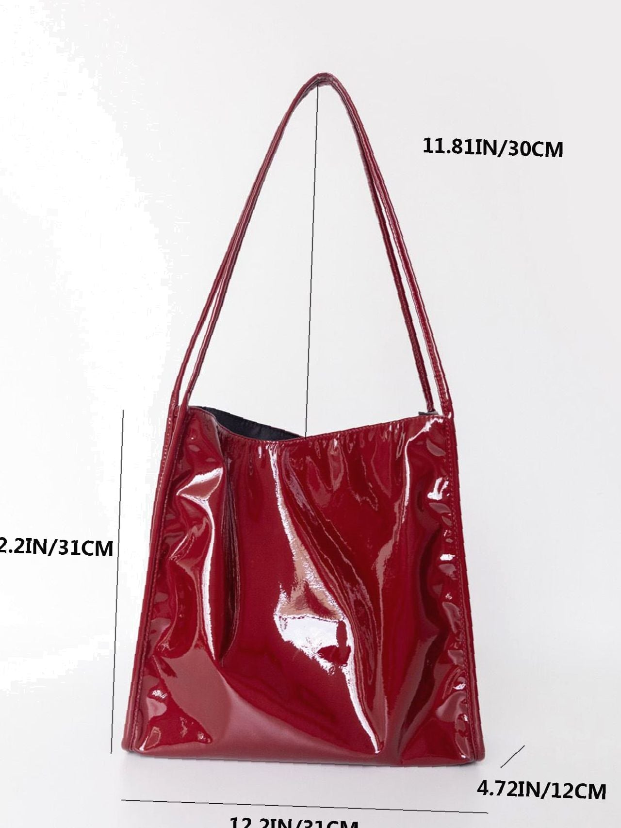 Futurecen - Artificial Patent Leather Large Capacity Shoulder Tote Bag  - Women Tote Bags