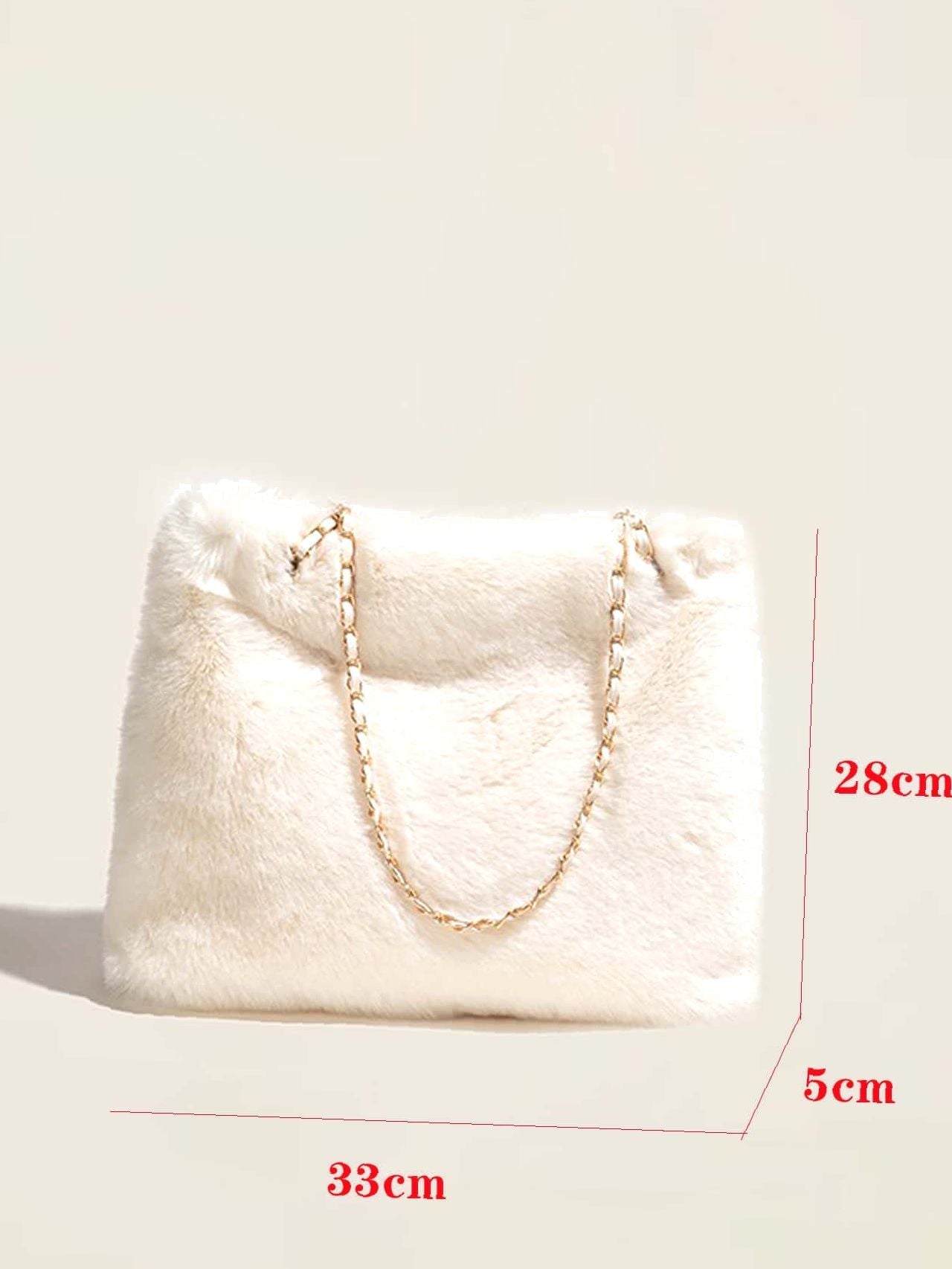 Futurecen - Fluffy Chain Shoulder Tote Bag  - Women Tote Bags